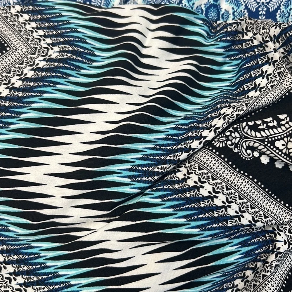 Free People Maxi Halter Dress Sleeveless Column Dress Blue, White & Black Sz  S - Picture 10 of 10